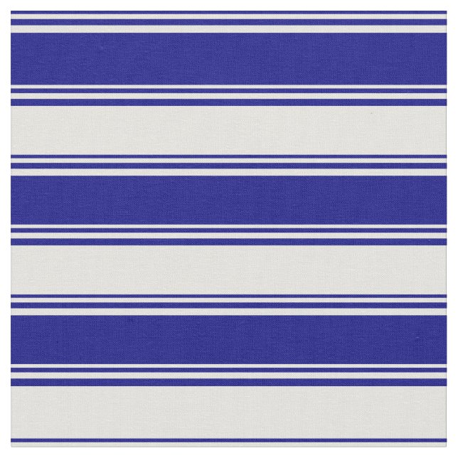 Blue & Light Yellow Coloured Lines/Stripes Pattern Fabric (Close Up)