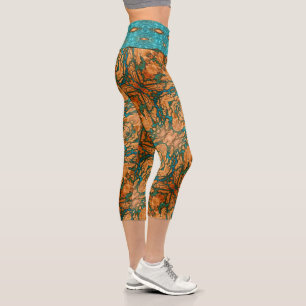 Blue lightening capri leggings