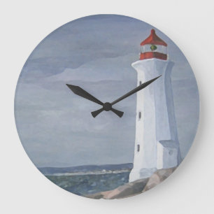 Blue Lighthouse clock