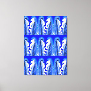 Blue lightning art canvas print