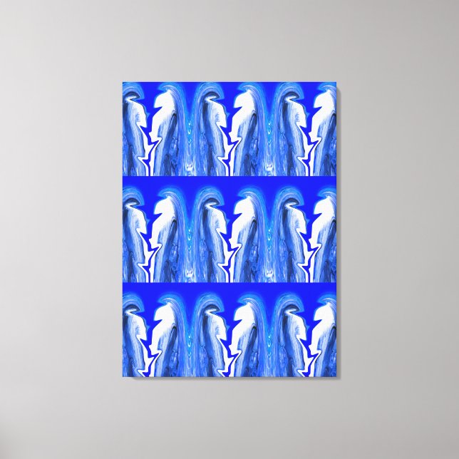 Blue lightning art canvas print (Front)