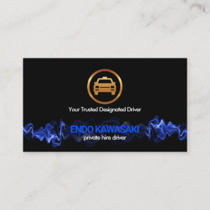 Blue Lightning Pulse Gold Taxi Designated Driver Business Card