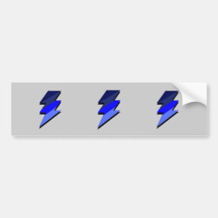 Blue Lightning Thunder Bolt Bumper Sticker