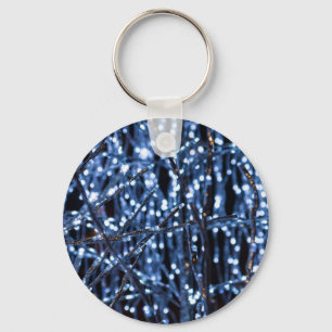 Blue Lights Abstract Key Ring