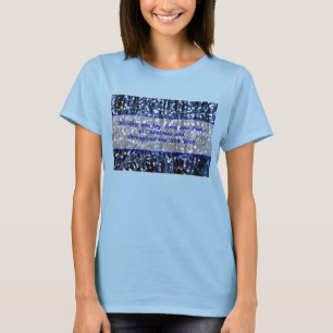 Blue Lights Abstract Text T-Shirt