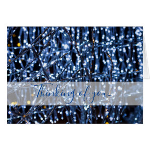 Blue Lights Abstract Thinking Of You Card