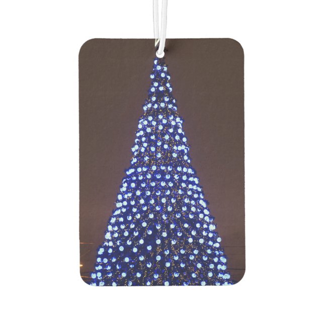 Blue lights Christmas tree Car Air Freshener (Back)