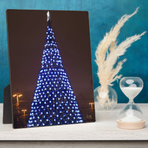Blue lights Christmas tree Plaque