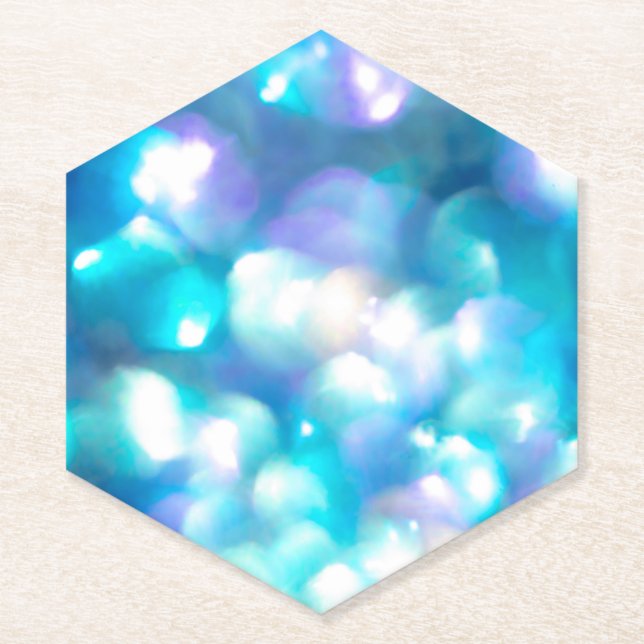 Blue Lights Paper Coaster (Front)