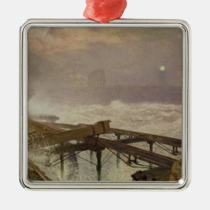 Blue Lights, Teignemouth Pier - Lighting the Lamps Metal Tree Decoration