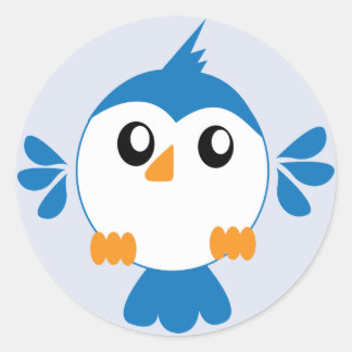 Blue Lil' Bird Classic Round Sticker