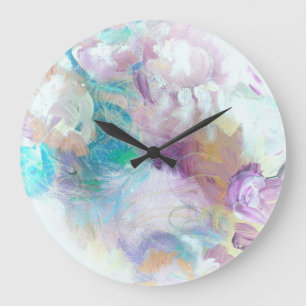 Blue Lilac Abstract Designer Wall Clock