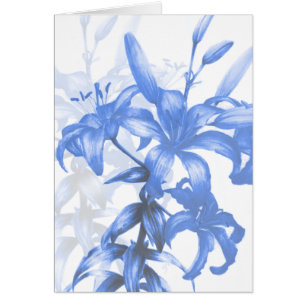 Blue lilies fine art everyday blank card