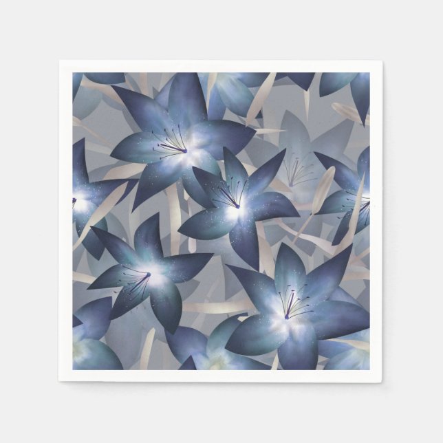Blue lilies napkin (Front)
