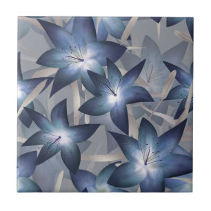 Blue lilies tile
