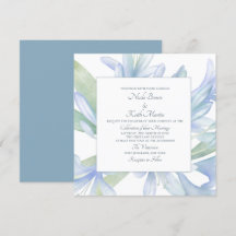 Blue Lilies Watercolor Wedding Square