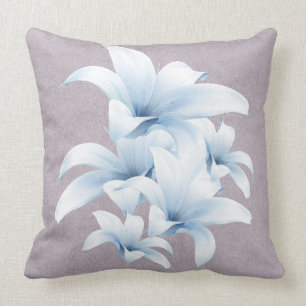 Blue Lily Peace Love Pillow