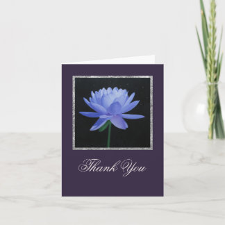 Blue Lily With Stars Thank You Note Card