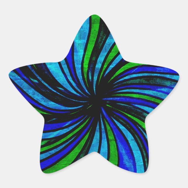 Blue Lime Abstract - All roads lead here Star Sticker (Front)