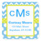 Blue & Lime Chevron Polka Dot Monogram Stickers
