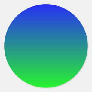 Blue Lime Gradient Classic Round Sticker
