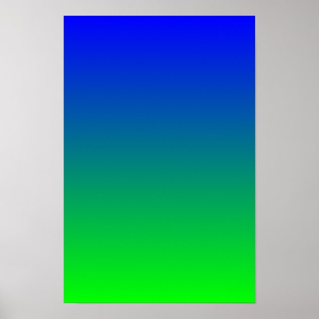 Blue Lime Gradient Poster (Front)