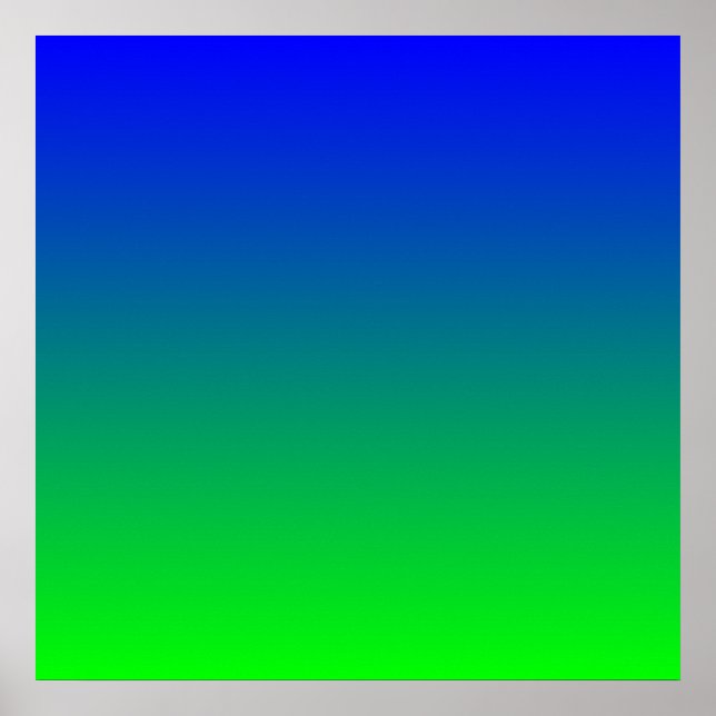 Blue Lime Gradient Poster (Front)
