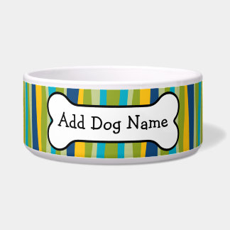 Blue & Lime Green Pattern with Dog Bone