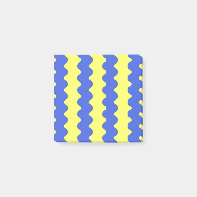 Blue Lime Wavy Stripe Bold Modern Office Supplies Post-it Notes (Front)