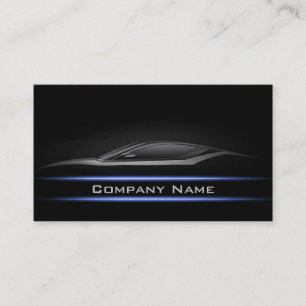 Blue Line Car Business Card Darker Layout