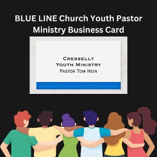 BLUE LINE Church Youth Pastor Ministry Business Card