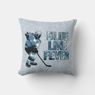 Blue Line Fever (Hockey) Throw Pillow
