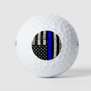 Blue Line Flag Poilice Support American USA Golf Balls