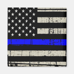 Blue Line Flag Poilice Support American USA Magnet