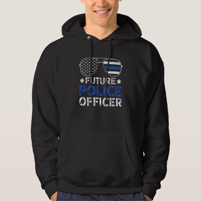 Blue Line Future Police Officer Hoodie (Front)