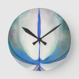 Blue Line Georgia O'Keeffe Round Clock