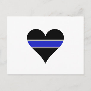 Blue line heart postcard