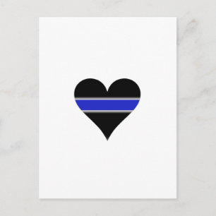 Blue line heart postcard