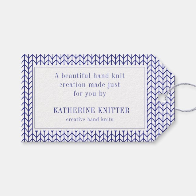 BLUE LINE KNIT Business Gift Tags (Front (Horizontal))
