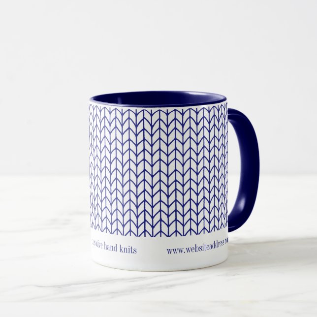 BLUE LINE KNIT Business ID Navy Combo Mug (Front Right)