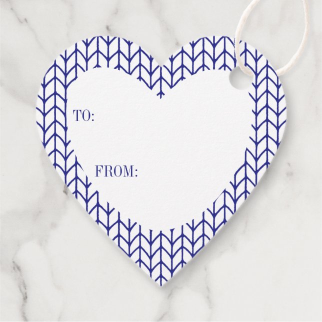 BLUE LINE KNIT Heart Gift Tags (Back)