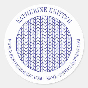 BLUE LINE KNIT Large Round Business Label Seals