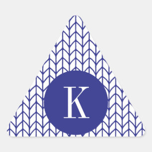BLUE LINE KNIT Triangle Stickers + Initial II