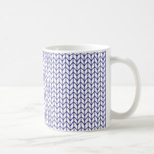 BLUE LINE KNIT White Mug