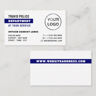 Blue Line & Logo, Police Officer, Law Enforcement Business Card