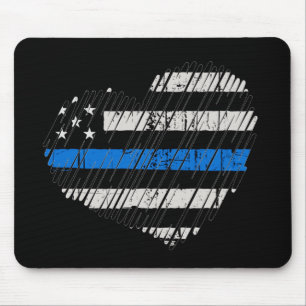 Blue Line Love Mouse Mat