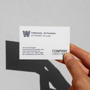 BLUE LINE MONOGRAM BUSINESS LOGO PROFESSIONAL CARD