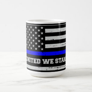 Blue Line Police Flag Coffee Mug