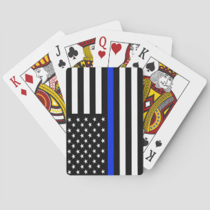 Blue LIne Police Officer Flag Playing Cards