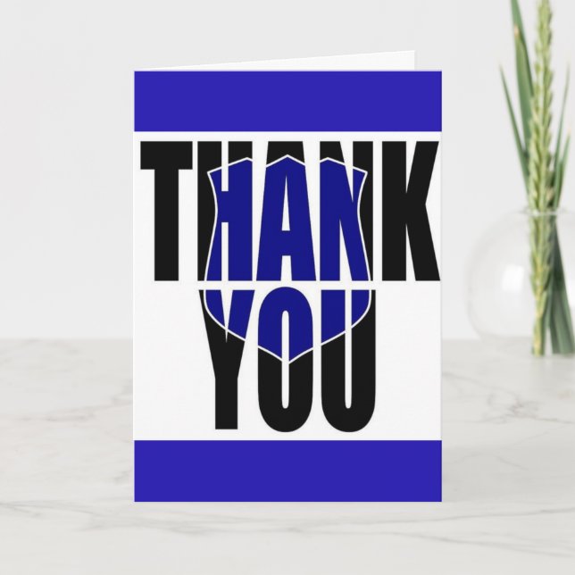 Blue Line Police "Thank You" Thank You Card (Front)
